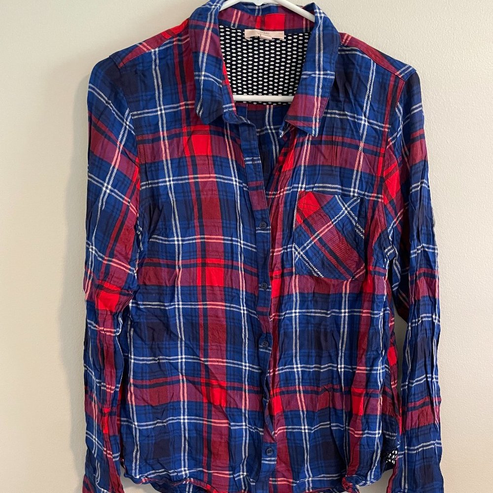 Como Vintage Plaid Long Sleeve Button Up Large